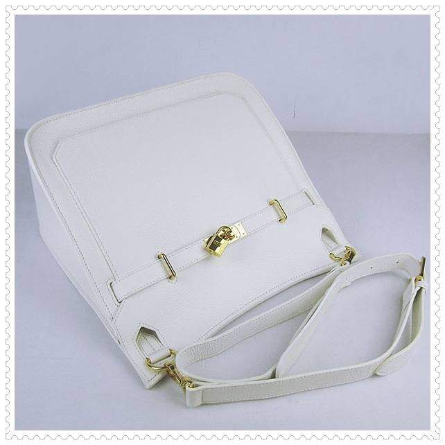 Hermes Jypsiere shoulder bag white with gold hardware